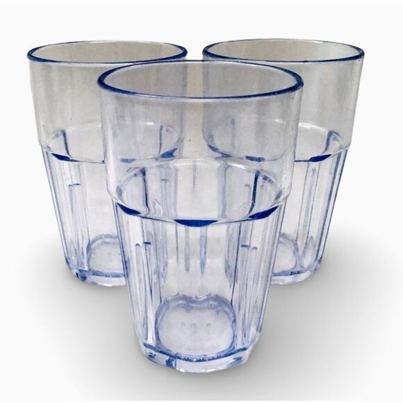 Set of 3 Plastic Glasses / Water Tumblers - Picture 1 of 3